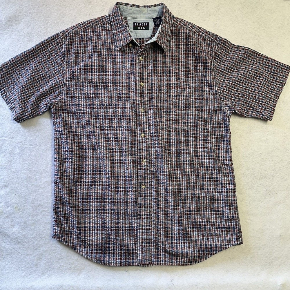 Vintage 90's Trader Bay Button Down Short Sleeve Dad Shirt Large